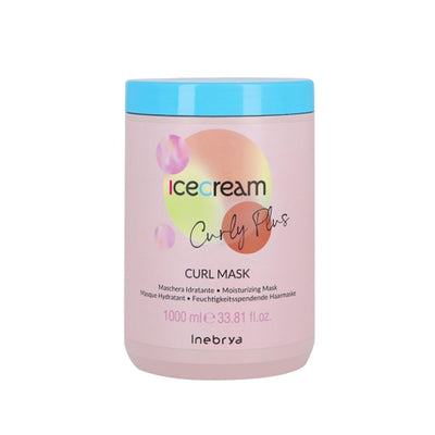 Inebrya Ice Cream Curl Plus Moisturizing Hair Mask for Curly Hair - 1000ml Hydrating and Nourishing Treatment