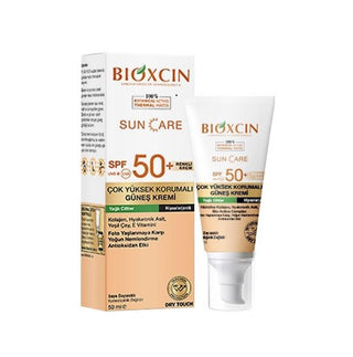 Bioxcin Sunscreen for Oily Skin - SPF50+ Colored Sun Cream 50ml - High UV Protection Bioxcin SPF50+ Sunscreen for Oily Skin - 50ml sunscreen for oily skin, SPF50+ sunscreen, colored sunscreen, UV protection, oily skin care, acne-prone skin, non-comedogenic, high SPF, sun care, skin protection, beauty, skincare, cosmetic, Bioxcin, sun cream, tinted sunscreen