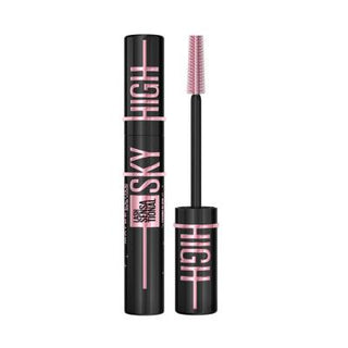 maybelline sky high mascara packaging, swatch of maybelline lash sensational sky high, model wearing maybelline lash sensational sky high mascara Maybelline New York Lash Sensational Sky High Mascara | Cosmic Black Maybelline Lash Sensational Sky High Mascara maybelline, mascara, cosmic-black, long-lasting, makeup, beauty, ai-generated, lash-volumizing, lengthening, eye-makeup