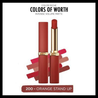 Loreal Paris Color Riche: Volumizing Matte Lipstick with Hyaluronic Acid - Intense Long Lasting Orange Color Loreal Paris Volumizing Matte Lipstick | Long Lasting Color matte lipstick, volumizing lipstick, hyaluronic acid lipstick, long lasting lipstick, orange lipstick, Color Riche lipstick, Loreal lipstick, matte ruj, intense volume lipstick, lipstick, lip color, lip enhancement, matte finish, volumizing, long-lasting, hydrating, fuller lips, makeup, cosmetics, beauty, lip care, gifts for her, date night,