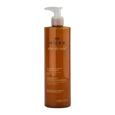 Nuxe Reve de Miel: Gentle Surgras Face and Body Wash for Sensitive Skin | Natural Honey Cleansing Gel, Paraben & Phenoxy