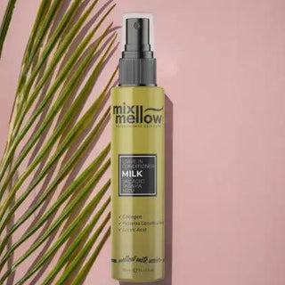 mix mellow milk hair detangler spray front view, mix mellow milk hair detangler spray back view Mix Mellow Milk Hair Detangler Spray - 300 ml Mix Mellow Milk Hair Detangler Spray - 300 ml mix, hair-detangler, hair-care, moisturizing-spray, easy-combing, healthy-hair, bright-hair, detangling-spray, natural-ingredients, ai-generated