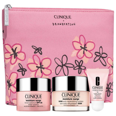 Clinique Hydrating Moisturizer & Lip Gift Set: Moisture Surge 100H, SPF 28, Lip Treatment - Intense Hydration, Sun Prote