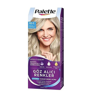 Palette Hair Dye: Göz Alıcı Renkler 10-1 Küllü Açık Sarı - Achieve Cool Ash Blonde Hair Color with Platinum Effect & Keratin Care Palette Ash Blonde Hair Dye: Cool Platinum Color & Keratin Care hair dye, ash blonde hair dye, cool blonde hair color, platinum blonde hair dye, light ash blonde hair dye, hair lightener, at home hair color, permanent hair dye, blonde hair color, küllü açık sarı saç boyası, hair coloring, hair color, hair care, keratin, platinum effect, light ash blonde, intense color, permanent 