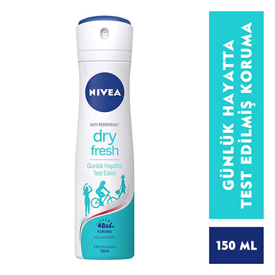 Nivea Dry Fresh Women's Deodorant Spray - 72-Hour Protection, Alcohol-Free, Antiperspirant Deodorant for Women