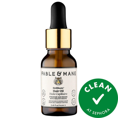 Fable & Mane Mini HoliRoots Pre-Wash Hair Oil: Strengthens Thinning Hair, Promotes Growth, Hydrates Scalp - Vegan & Crue