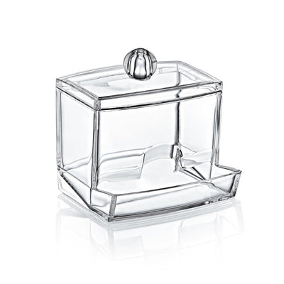 Bee Home Crystal Cotton Bud Container - Elegant Bathroom Storage for Baby Essentials