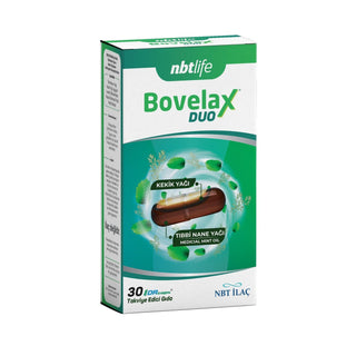 NBTLife Bovelax Duo Dietary Supplement Capsules - Thyme Oil & Peppermint Oil for Digestive Support NBTLife Bovelax Duo - Thyme Oil & Peppermint Oil Capsules dietary supplement, herbal oil capsules, thyme oil, peppermint oil, natural health products, digestive support, antimicrobial properties, respiratory health, convenient supplement, easy to use, health and wellbeing, NBTLife, Bovelax Duo
