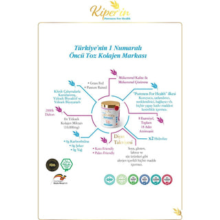 Kiperin Collagen Peptides 50-Day Supply - 500g Collagen Supplement for Skin Health & Anti-Aging