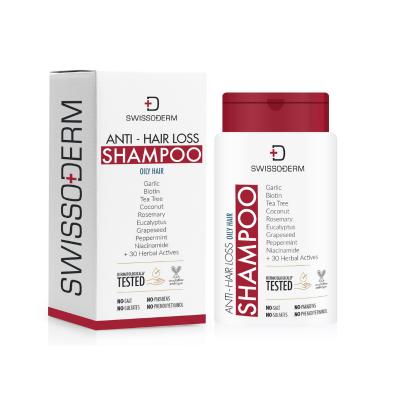 Swissoderm Anti-Hair Loss Shampoo for Oily Hair: Vegan, Sulfate & Paraben-Free - Strengthens Hair & Reduces Hair Loss
