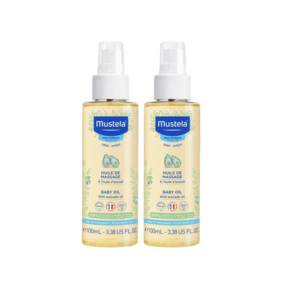 Mustela Baby Oil 100ml x 2 - Gentle, Natural Skincare for Newborns & Babies