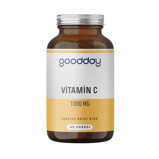 goodday vitamin c supplement bottle, goodday vitamin c capsules on white background Goodday Vitamin C 1000 mg - 60 Capsules Goodday Vitamin C 1000 mg Capsules - 60 Count goodday, vitamin-c, immune-support, wellness, supplements, health, adults, capsules, ai-generated, vitamin-supplements