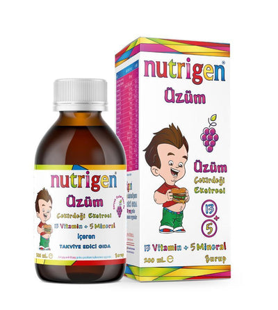 Nutrigen Vitamin Syrup for Kids - Grape Seed Extract Multivitamin Liquid for Immune Support, Healthy Growth & Developmen