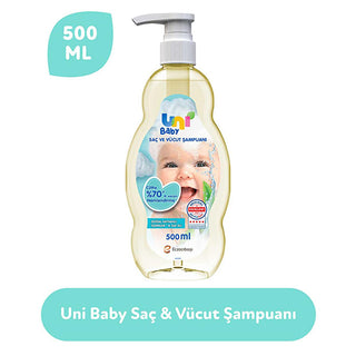 Uni Baby Shampoo 500ml - Natural, Hypoallergenic, Moisturizing Baby Care Uni Baby Shampoo 500ml - Natural & Hypoallergenic baby shampoo, natural baby care, hypoallergenic baby products, moisturizing baby shampoo, dermatologically tested baby care, gentle baby products, safe baby shampoo, natural ingredients, baby skin care, baby hair care