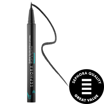 Hot Line: Intense Black Waterproof Liquid Eyeliner - Smudge-Proof, Long-Lasting Definition & Precise Brush Tip for All-D