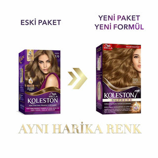 Wella Koleston Supreme 7/0 Kumral: Brown Hair Dye Kit with Oil Care - Rich Color, 100% Gray Coverage, and Long-Lasting Shine Wella Koleston: Brown Hair Dye Kit w/ Oil Care - Vibrant Color hair dye, hair color, at home hair color, kumral saç boyası, brown hair dye, hair coloring kit, hair treatment, oil care for hair, color activating cream, Wella Koleston, hair coloring, home hair dye, hair care, hair shine, gray coverage, long lasting hair color, vibrant hair, healthy hair, hair repair, Plex technology, be