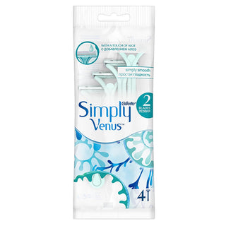 gillette simply venus 2 disposable women's razor pack, close up of gillette simply venus 2 razor, gillette simply venus 2 with moisture-rich strip Gillette Simply Venus 2 Disposable Women's Razor - 4 Count Pack Gillette Simply Venus 2 Disposable Razor - 4 Pack gillette, disposable-razor, womens-shaving, razors, smooth-shave, shaving-products, moisturizing-razor, 4-pack, personal-care, ai-generated