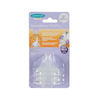 Lansinoh Natural Wave Bottle Nipple Medium Flow 2 Pieces