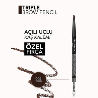 Flormar Triple Brow Fırça ve Pudra Başlıklı Kaş Kalemi - Multi-Functional Eyebrow Cosmetic for Natural Enhancement Flormar Triple Brow - Multi-Functional Eyebrow Cosmetic eyebrow cosmetic, multi-functional makeup, long-lasting eyebrow product, eyebrow pencil and powder, natural eyebrow enhancement, cosmetic, beauty, makeup, grooming, eyebrow care