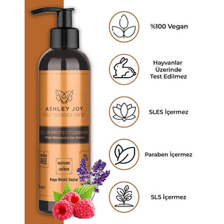 Ashley Joy Color Protecting Hair Conditioner for Dark Dyed Hair - Raspberry & Lavender - Enhances Shine & Vibrancy Ashley Joy: Color Protecting Hair Conditioner for Dark Dyed Hair hair conditioner for dark dyed hair, color protecting hair conditioner, raspberry lavender hair conditioner, agave extract hair conditioner, hair care for colored hair, dark hair color protection, hair conditioner, Ashley Joy hair conditioner, hair conditioner, color protection, raspberry extract, lavender extract, agave extract, 