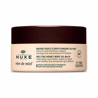 Nuxe Reve de Miel: Melting Honey Body Balm - Intensely Nourishing, Repairs Dry, Tight Skin. Deep Hydration & Lasting Comfort - 200ml (6.76 fl oz) Nuxe Reve de Miel Honey Balm: Hydrate & Repair Dry Skin honey body balm, nourishing body balm, dry skin balm, intense hydration body balm, Nuxe Reve de Miel, body oil balm, repairing body balm, balm for dry skin, honey skincare, body moisturizer for dry skin, body balm, honey, precious oils, dry skin, intense hydration, skin repair, skin tightness, moisturizer, sk