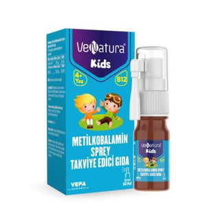 Venatura Kids B12 Methylcobalamin Spray: Fast Absorption, No Artificial Additives - Supports Healthy Nerve Function, Red Blood Cell Production Venatura Kids B12 Spray: Max Absorption for Healthy Growth Vitamin B12 spray for kids, Methylcobalamin spray, Children's Vitamin B12 supplement, B12 spray for children, Venatura Kids Metilkobalamin, Vitamin B12 oral spray, Spray Vitamin for kids, B12 supplement for picky eaters, Vitamin B12, Methylcobalamin, B12 supplement, kids vitamin, children's supplement, oral s