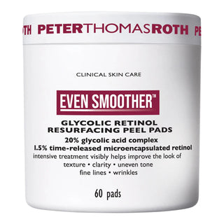 Even Smoother™ Glycolic Retinol Resurfacing Peel Pads: 20% Glycolic Acid, 1.5% Retinol, Anti-Aging, Improves Texture & Clarity Glycolic Retinol Peel Pads: Resurface, Anti-Aging - Even Smoother™ glycolic retinol peel pads, resurfacing peel pads, chemical peel pads, anti-aging peel pads, exfoliating peel pads, glycolic acid 20%, retinol 1.5%, skin texture improvement, fine line reduction, skin clarity, glycolic acid, retinol, peel pads, skin resurfacing, anti-aging, exfoliation, skin texture, fine lines, wrin