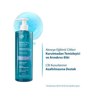 ducray keracnyl foaming gel bottle, ducray keracnyl cleanser texture Ducray Keracnyl Foaming Gel - Acne Control Facial Cleanser | 400 ml Ducray Keracnyl Foaming Gel - Acne Control Cleanser ducray, keracnyl, foaming-gel, acne-cleanser, oily-skin, sensitive-skin, facial-cleanser, hypoallergenic, oil-control, ai-generated