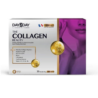 Day2Day Collagen Beauty Supplement - 30 Day Liquid Collagen Shots with Vitamins & Hyaluronic Acid
