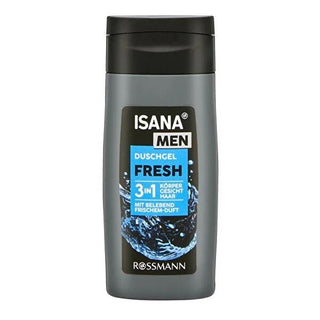 Isana Men's Travel-Sized Shower Gel - 50ml, Microplastic-Free & Dermatologically Approved Isana Men's Travel Size Shower Gel - Eco-Friendly & Gentle men's shower gel, travel size shower gel, microplastic-free cosmetics, dermatologically approved skincare, pH balanced shower gel, travel essentials, eco-friendly shower gel, men's grooming, compact toiletries