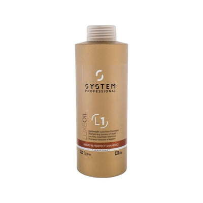 Wella System Professional Luxe Oil Keratin Protective Shampoo 1000ml - Nourishes, Repairs & Strengthens Hair