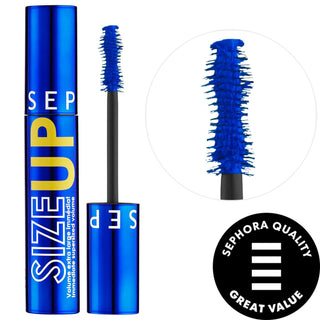 Size Up: Volumizing, Lengthening & Curling Vegan Mascara - Intense Black, Buildable Formula for Dramatic Lash Volume Size Up Volumizing Mascara: Vegan, Lengthening & Curling volumizing mascara, vegan mascara, lengthening mascara, curling mascara, buildable mascara, black mascara, long lasting mascara, cruelty-free mascara, intense black mascara, dramatic volume mascara, mascara, eye makeup, vegan beauty, lash volume, lengthening, curling, buildable, smudge-proof, all-day wear, dramatic lashes, gifts for her