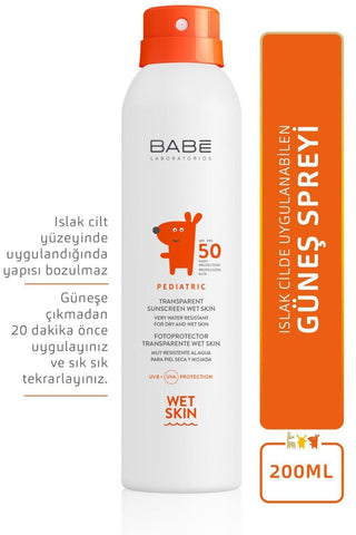 Babe Children's Sunscreen Spray SPF 50+ for Kids - Waterproof, Moisturizing, Pediatric Sun Protection