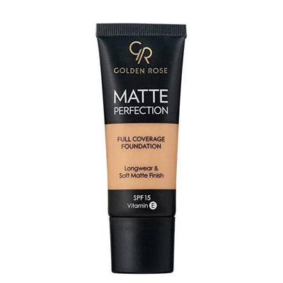 Golden Rose Matte Perfection Foundation - Long-Lasting, SPF 15, Antioxidant-Rich Makeup for All Skin Types