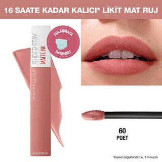 Maybelline Super Stay Matte Ink Liquid Matte Lipstick - 16H Long Lasting, Transfer Resistant Unnude Poet Lip Color Maybelline Super Stay Matte Ink: 16H Liquid Lipstick Liquid matte lipstick, Long lasting lipstick, Transfer resistant lipstick, Maybelline Super Stay lipstick, Matte lip color, Non drying matte lipstick, Unnude lipstick, Poet lipstick, 16 hour lipstick, Maybelline lipstick, lipstick, lip color, matte lipstick, long-wear lipstick, transfer-proof lipstick, smudge-proof lipstick, beauty, cosmetics