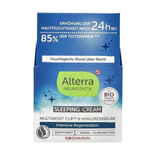 Alterra Night Cream: Intense Moisture & Overnight Skin Repair - Vegan, Natural Skincare with Hyaluronic Acid & Almond Oil - 50ml Alterra Night Cream: Intense Moisture, Vegan Skincare night cream, intense moisture night cream, vegan night cream, natural skincare, hyaluronic acid cream, overnight skin repair, dry skin night cream, almond oil face cream, organic night cream, natrue certified skincare, skincare, face cream, moisturizer, vegan skincare, natural cream, hyaluronic acid, almond oil, overnight repai