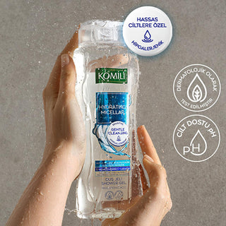 Komili Hydrating Micellar Shower Gel for Sensitive Skin - Gentle Cleansing & Moisturizing - 16.91 fl oz Komili Hydrating Micellar Shower Gel - Gentle & Moisturizing hydrating micellar shower gel, sensitive skin care, gentle cleansing products, dermatologically tested shower gel, hypoallergenic shower gel, micellar technology, moisturizing shower gel, skin hydration, gentle cleansing, sensitive skin solutions, skincare essentials