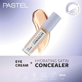 Pastel Makeup Eye Cream + Hydrating Satin Concealer: Brighten & Conceal Dark Circles - 24H Hydration for Radiant Eyes Pastel Makeup Eye Cream Concealer: Hydrate, Brighten, Conceal eye cream, hydrating concealer, dark circle concealer, under eye cream, brightening eye cream, satin finish concealer, eye cream for dark circles, hydrating eye concealer, best concealer for dark circles, eye cream and concealer combo, concealer, dark circles, eye bags, hydration, skincare, makeup, beauty, white flower extract, be