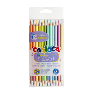 Carioca Pastel: 24 Vibrant Double-Sided Pastel Colored Pencils - Soft Core, Triangular Grip - Ideal Art Supplies for Drawing, Coloring & Pastel Art Carioca Pastel Pencils: 24 Colors, Double-Sided - Soft Core! pastel colored pencils, double sided pencils, 24 color pencil set, triangular barrel pencils, soft pastel pencils, drawing pencils, coloring pencils, art supplies, pastel art, durable colored pencils, pastel art supplies, double-ended pencils, ergonomic pencils, vibrant colors, smooth application, arti