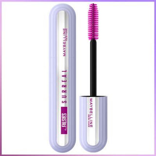 maybelline falsies surreal mascara, close-up of maybelline falsies surreal mascara wand, model showcasing maybelline falsies surreal mascara Maybelline New York Falsies Surreal Mascara | 0.35 fl oz Maybelline Falsies Surreal Mascara - Volume Boost maybelline, falsies-surreal-mascara, volumizing-mascara, long-lasting, eye-makeup, mascara, beauty, makeup, ai-generated, cosmetics