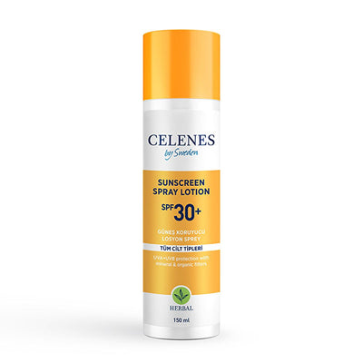 Celenes Herbal SPF 30+ Sunscreen Lotion Spray: UVA/UVB Protection, Nordic Extracts, No White Cast, Alcohol & Paraben-Fre