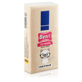 benri pocket tissues front view, benri pocket tissues showing pack contents, benri pocket tissues lifestyle usage Benri Pocket Tissues - 10 Count Pack for Hygiene and Comfort | Small Size Benri Pocket Tissues - 10 Pack for Personal Hygiene benri, pocket-tissues, personal-hygiene, single-use, general-public, high-absorbency, ergonomic-design, convenient-packaging, summer-use, ai-generated