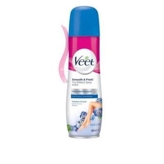 Veet Hair Removal Spray Cream for Sensitive Skin - Smooth Skin, 24hr Moisturizing - 5.07 fl oz Veet Sensitive Skin Hair Removal Spray Cream - 5.07 fl oz hair removal spray cream, sensitive skin hair removal, Veet hair removal product, moisturizing hair removal cream, hair removal for smooth skin, easy hair removal, painless hair removal, Aloevera hair removal, Violet hair removal, long-lasting moisturization, pleasant fragrance hair removal
