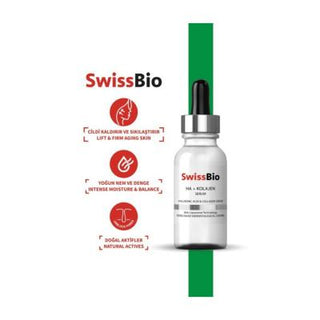 swissbio ha kolajen serum 30 ml front view, swissbio ha kolajen serum 30 ml application, swissbio ha kolajen serum 30 ml ingredient list SwissBio HA + Kolajen Serum - Anti-Aging Moisturizer | 30 ml SwissBio HA + Kolajen Serum - Anti-Aging Moisturizer | 30 ml swissbio, ha-kolajen-serum, anti-aging, moisturizer, skincare, fine-lines, hyaluronic-acid, collagen, face-serum, ai-generated