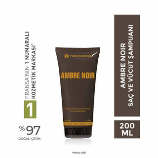 Ambre Noir Men's Shampoo for Hair and Body - Woody Fragrance, Masculine Scent Ambre Noir Men's Shampoo - Woody Fragrance men's shampoo, hair and body wash, woody fragrance, masculine scent, Ambre Noir, men's grooming, personal care, fragrance, patchouli, cardamom, tonka bean, St. John's Wort, EDT, shower gel, body wash, hair care