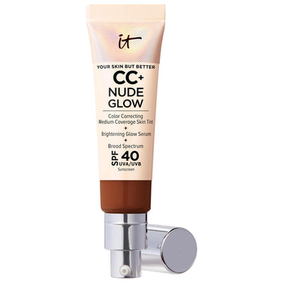 CC+ Nude Glow Lightweight Foundation + Glow Serum with SPF 40 and Niacinamide - Color-Correcting, Medium Coverage Liquid