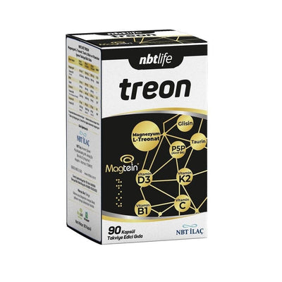 NBTLife Treon Dietary Supplement - Magnezyum L-Treonat, Vitamin B6, Taurine & More - 90 Capsules for Overall Health