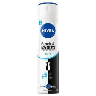 Nivea Women's Deodorant Spray - Black & White Invisible Pure, 72Hr Anti-Perspirant Protection, Long Lasting Odor Protection for Women Nivea Women's Deodorant Spray - 72Hr Protection women's deodorant spray, anti-perspirant deodorant, long-lasting deodorant, Nivea Black & White Invisible Pure, odor protection for women, feminine hygiene, personal care, anti-perspirant protection, sweat protection, body odor control, clothing-friendly deodorant, gentle deodorant, sensitive skin deodorant