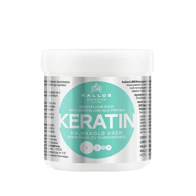 Kallos Cosmetics Keratin Hair Mask with Milk Protein for Damaged & Chemically Treated Hair, 500ml - Nourishing Repair fo