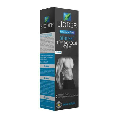 Bioder Hair Removal Cream for Men - Painless & Effective Depilatory Cream Reduces Hair Growth, Moisturizes Skin - 100ml